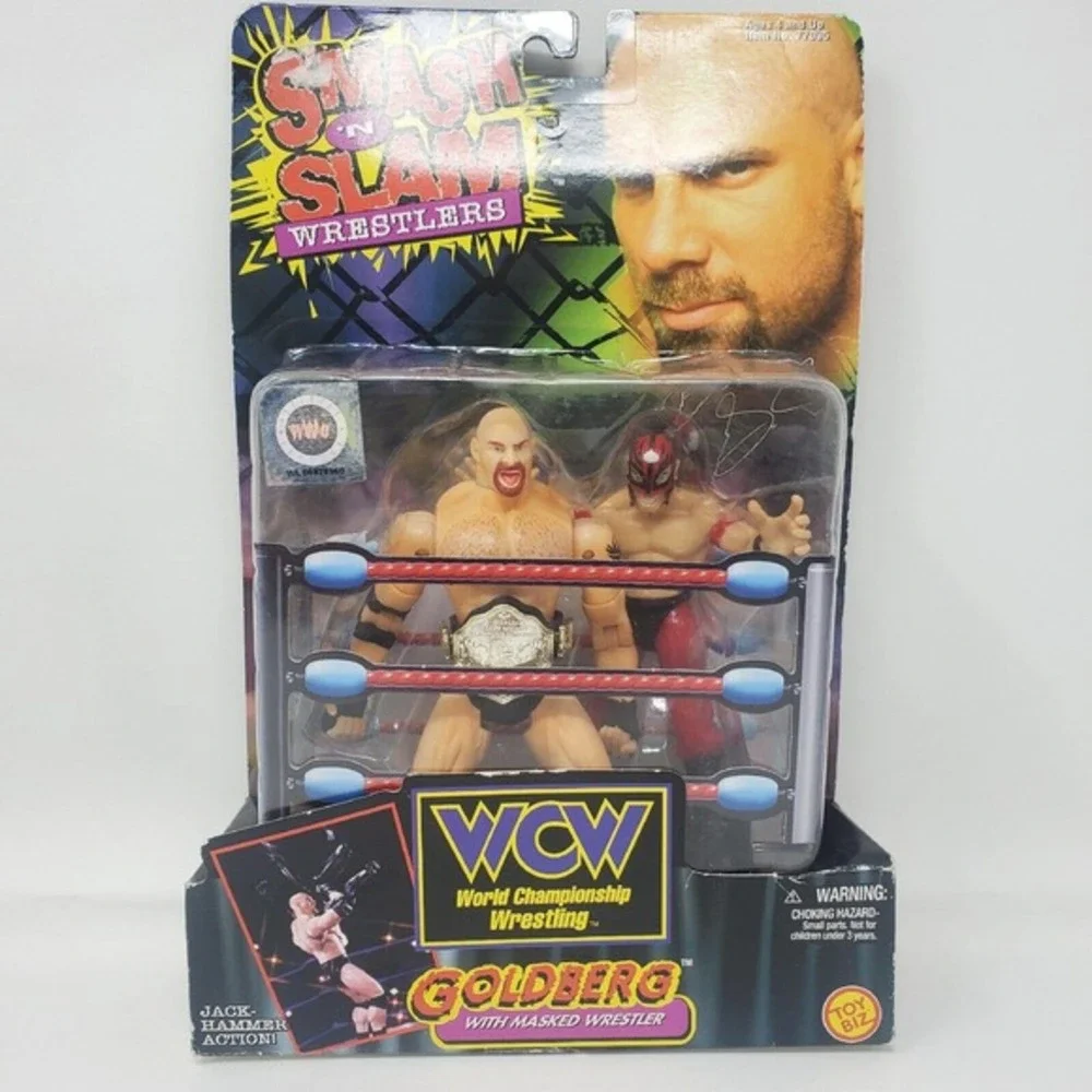WCW Goldberg NEW Masked Wrestler Action Figure Smash 'N Slam Wrestlers 1999 VTG